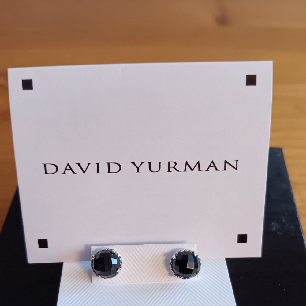 David Yurman Black Onyx Earrings .925 Sterling Silver Earrings